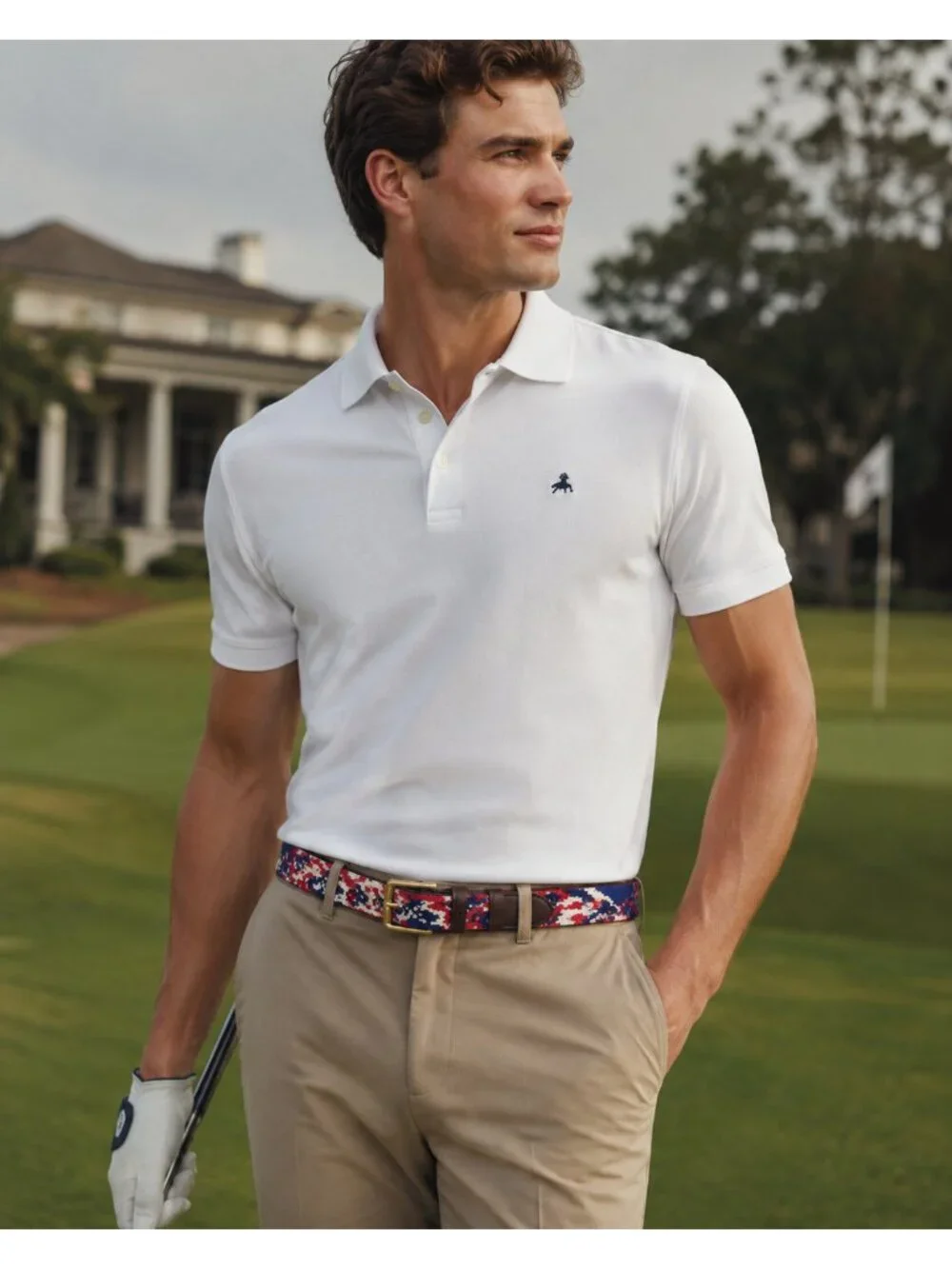Needle Golf belt “1898 Golf Club” Size 34 Multicolor